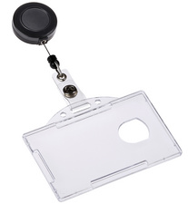 Porte-badge, ouvert, avec enrouleur