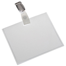 Porte-nom, fermé, avec clip - 90 x 60 mm