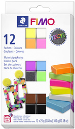 Set de pâte à modeller "fluo", set de 12