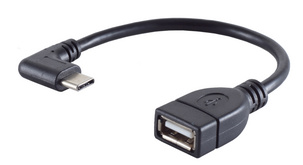 Adaptateur USB 2.0, connecteur mâle USB-C coudé - connecteur femelle USB-A