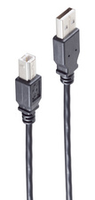 USB 2.0 High Speed Anschlusskabel, USB-A Stecker - USB-B Stecker