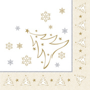 Weihnachts-Motivservietten "X-Mas Elegance", gold