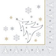 Weihnachts-Motivservietten "X-Mas Elegance", silber