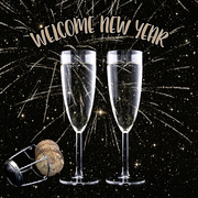Motivservietten "Welcome New Year"