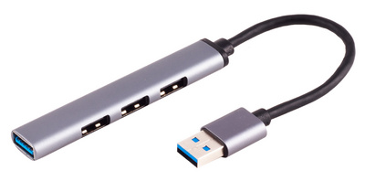 USB-A 3.0 Hub, 4-fach - Aluminiumgehäuse