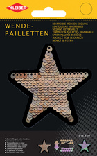 Wendepailletten Stern, beige-silber / pink