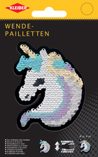 Wendepailletten Einhorn, weiß-silber-gold