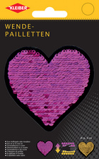 Wendepailletten Herz, pink-gold