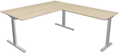 Visuel de référence: bureau "Form 2" avec extension, chêne