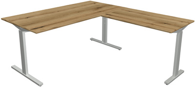 Visuel de référence: bureau "Form 2" avec extension, érable