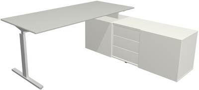 Bureau complet "Form 2", gris clair