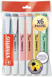 Surligneur swing(R) cool "PASTEL" - Ecopack de 6
