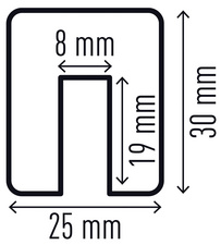 Detailansicht: Maße Kantenschutzprofil E8