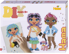  Perles à repasser midi "Fashion Girls", coffret cadeau