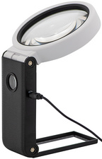 LED-UV-Handlupe mit ausklappbarem Standfuß & USB-Kabel
