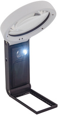 LED-UV-Handlupe mit ausklappbarem Standfuß