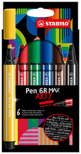 Fasermaler Pen 68 MAX ARTY Edition, 6er Kartonetui