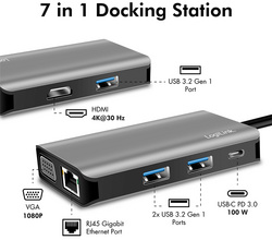Station d'accueil USB 3.2 (Gen 1), 7 ports - différents ports