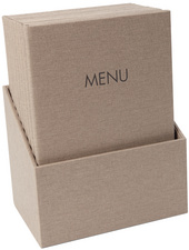 Chemise pour menu "MENU", beige, boîte de 10