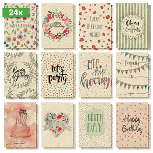 Set de cartes postales d'anniversaire "Happy Grassy Birthday"