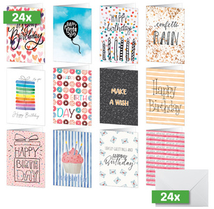 Set de cartes d'anniversaire "Colourful Birthday Fun"
