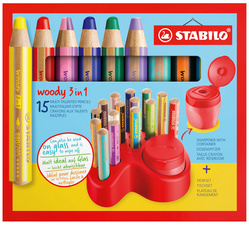 Crayon multi-talents woody 3 en 1, set de table, emballage