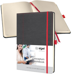 Carnet de notes Conceptum Design Casual, gris / rouge