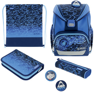 Cartable UltraLight Plus "Blue Shark" - avec accessoires