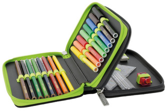 Schüleretui Doppel "Wild Life", offen