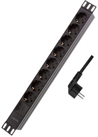 19" Steckdosenleiste mit Überspannungsschutz, ohne Schalter