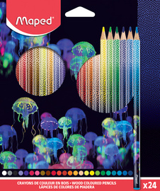 Crayon de couleur triangulaire DEEPSEA PARADISE, étui carton de 24