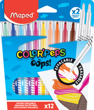 Radierbarer Fasermaler COLOR'PEPS OOPS, 12er Kartonetui