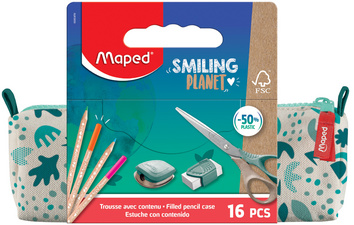 Schlamper-Etui SMILING PLANET, bestückt