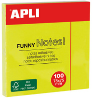 Haftnotizen "FUNNY Notes!", 75 x 75 mm, neongelb
