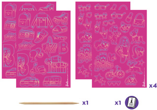 Kratzbilder-Sticker SCRATCHING STICKER Barbie, Inhalt