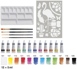 Aquarellmal-Set, 18-teilig, Inhalt