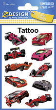 Kinder-Tattoos "Rennautos"