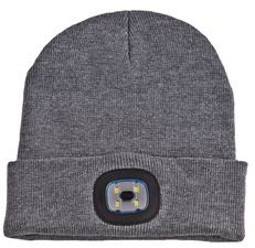 Strickmütze mit LED-Licht, grau