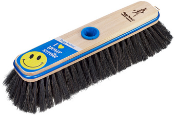 Holz-Besen "I love your smile", Naturhaar