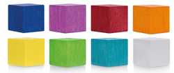 Neodym-Magnete Wood Series Cube, Intensivfarben