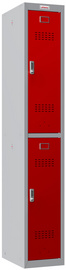 Spind PL1230, grau / rot