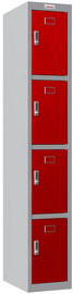 Spind PL1430, grau / rot