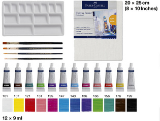 Acrylmal-Set, 18-teilig, Inhalt