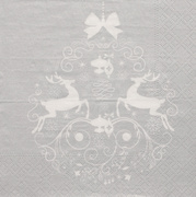 Weihnachts-Motivservietten "Deers Couple", silber