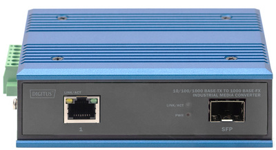 Convertisseur média industriel Gigabit Ethernet, sans module SFP, detail