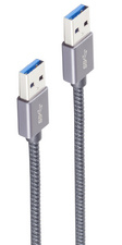 USB 3.2 Verbindungskabel, USB-A Stecker - USB-A Stecker, grau