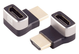 Adapteur HDMI-A 2.1, mâle-mâle, coudé à 90 degrés vers le haut