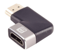 Adapteur HDMI-A 2.1, mâle-mâle, coudé à 90 degrés vers la droite