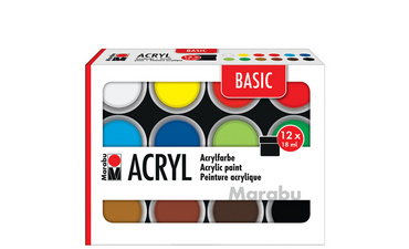 Acrylfarben-Set BASIC, 12 x 18 ml