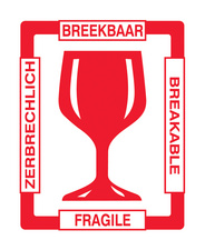 Étiquette d'avertissement "BREAKABLE", 80 x 100 mm